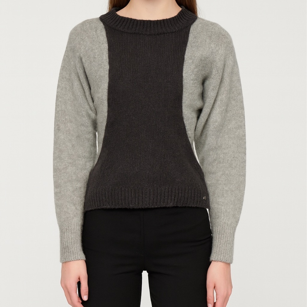 Two-Tone Gray and Black Women's Sweater